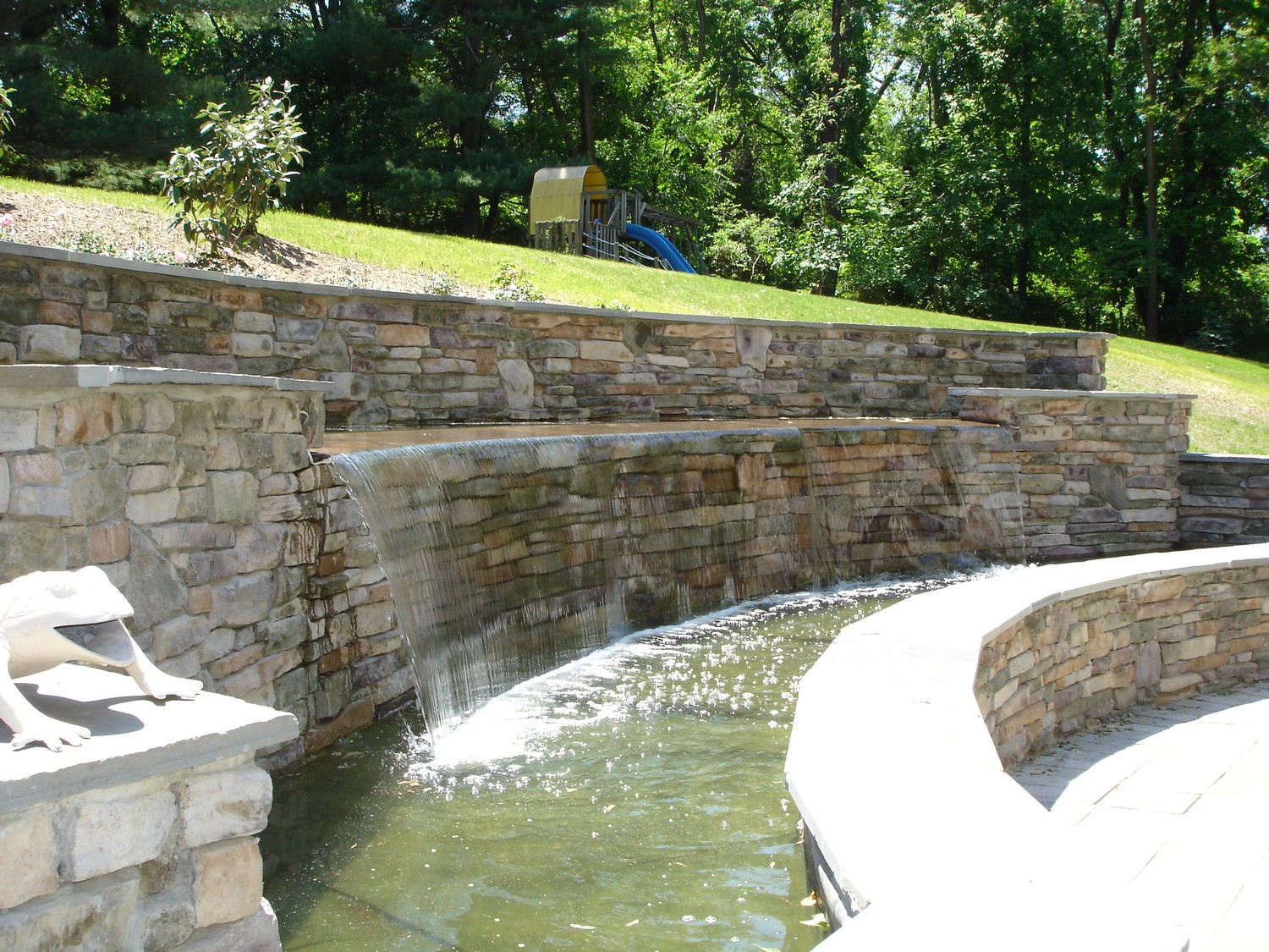 pond, waterfall, and water fixtures